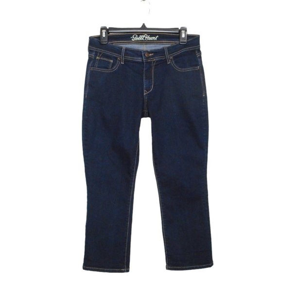 Old Navy Jeans 4 Blue Capri Cotton Blend Dark Wash The SweetHeart 387406-00 - Picture 1 of 12